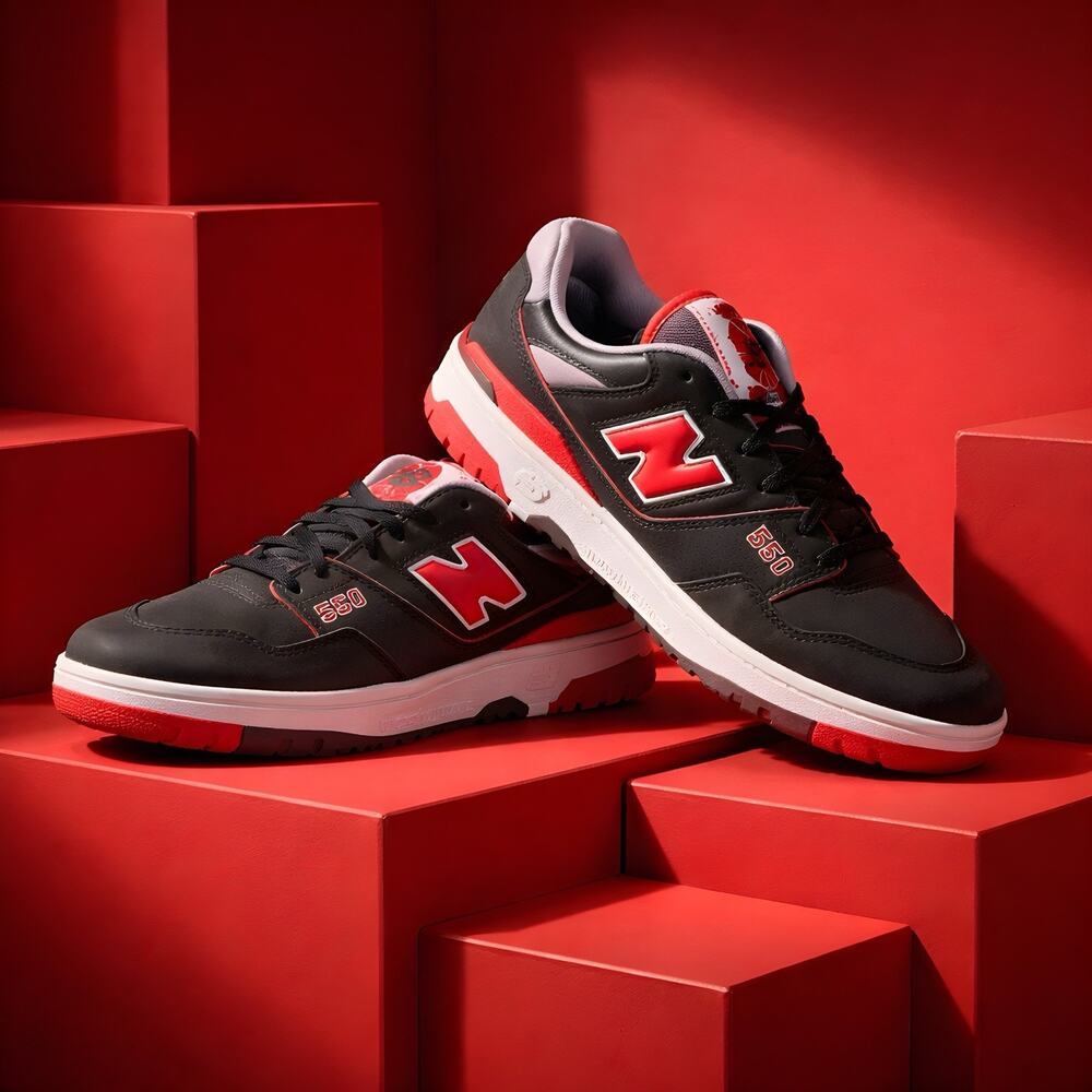 size 10 New balance 550 Black & Red OG Box gently used
